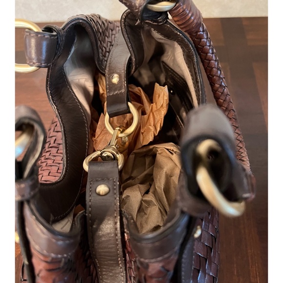 Cole Haan Genevieve Weave Triangle Bag Cole Haan Woven Leather Purse - Picture 8 of 13